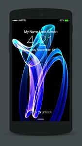 Abstract Neon Lock Screen screenshot 2