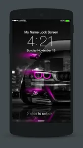 Neon Cars Lock Screen screenshot 0