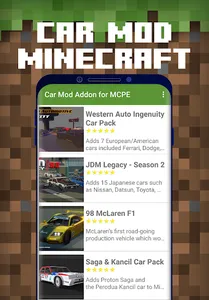 Car Mod Addon for Minecraft screenshot 0