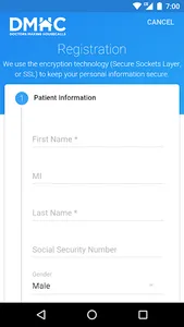 DMHC Registration screenshot 1