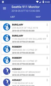 Seattle 911 Incidents Monitor screenshot 1