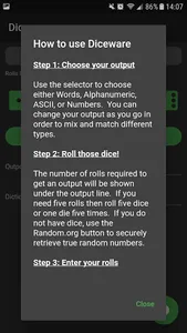 Diceware screenshot 3