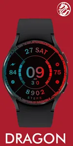 Red analog watch face D11 screenshot 0