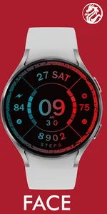 Red analog watch face D11 screenshot 2