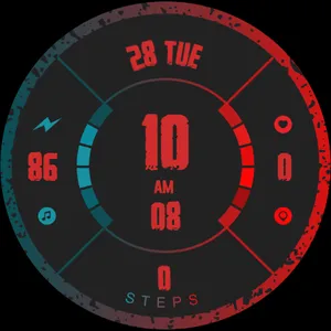 Red analog watch face D11 screenshot 4