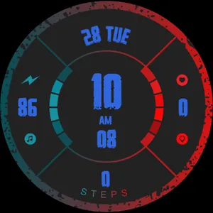 Red analog watch face D11 screenshot 5