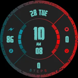 Red analog watch face D11 screenshot 6