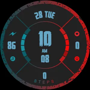 Red analog watch face D11 screenshot 7