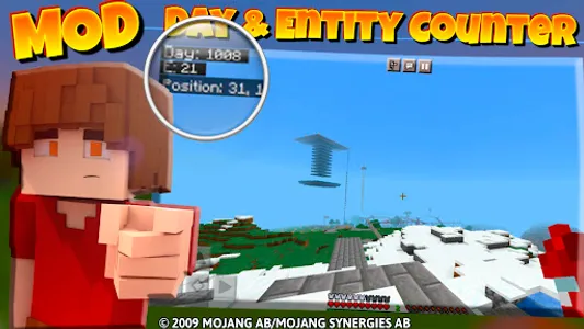 Day & Entity Counter MCPE Mod screenshot 0