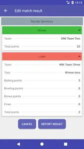 Herts League Results Reporting screenshot 2
