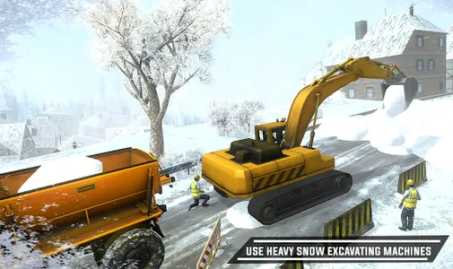 City Heavy Snow Excavator Simu screenshot 12