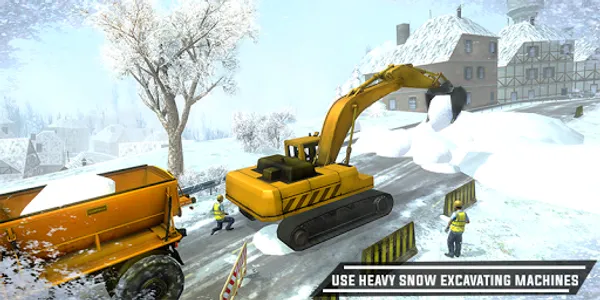 City Heavy Snow Excavator Simu screenshot 2