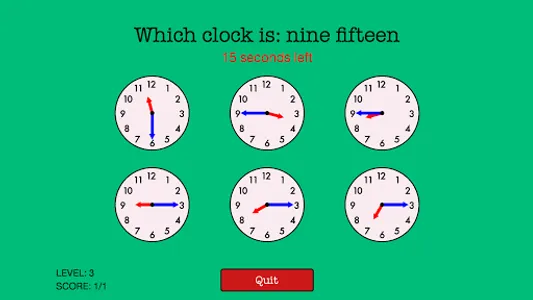 QS Clocks - Learn to tell time screenshot 1