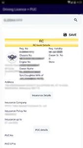 RC Driving Licence PUC details screenshot 2