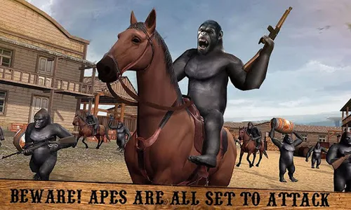 Angry Gorilla Cowboy Survival screenshot 0