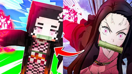 Nezuko Demon Skin Mod For MCPE screenshot 1