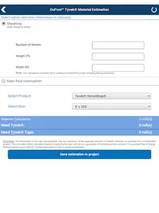 DuPont™ Tyvek® Calculator screenshot 8