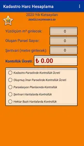 Kadastro Harç Hesaplama screenshot 0