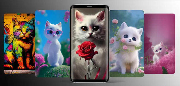 Cute Cartoon Kitty Wallpaper screenshot 0