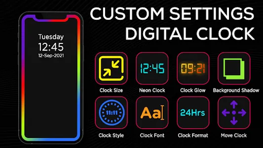 Edge Lighting Wallpaper-Clocks screenshot 1