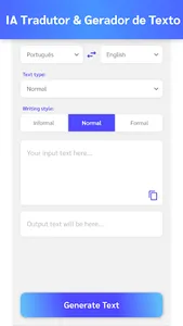 Tradutor Gerador de Texto - IA screenshot 0