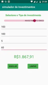 Simulador de Investimentos screenshot 2