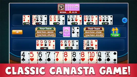 Canasta Plus Offline Card Game screenshot 0