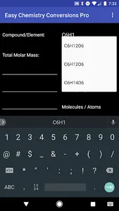 Easy Chemistry Conversions Pro screenshot 1