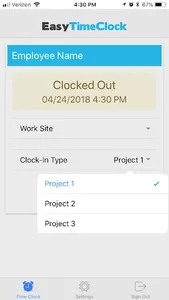 Easy Time Clock screenshot 1