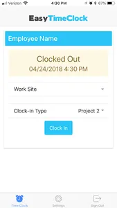 Easy Time Clock screenshot 2