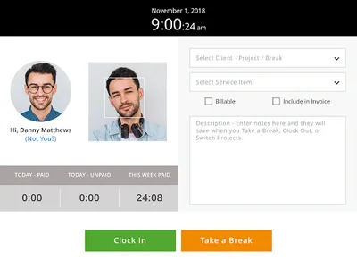 Time Tracker Kiosk by eBillity screenshot 2