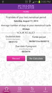 My Ovulation Calculator screenshot 1