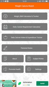 Weight Calorie Watch screenshot 0