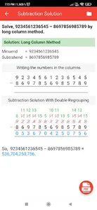 Math Long Subtraction Pro screenshot 1