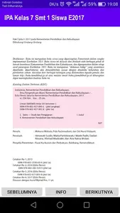 IPA Kelas 7 Smt 1 Siswa E2017 screenshot 1