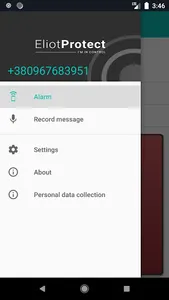 Eliot Protect alarm screenshot 2