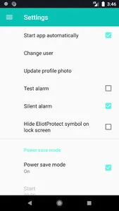 Eliot Protect alarm screenshot 3