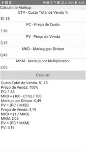 Calculo de Markup screenshot 0
