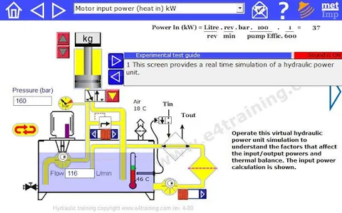 Hydraulic test rigs simulation screenshot 15