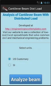 Cantilever Beam Dist Load screenshot 0