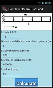 Cantilever Beam Dist Load screenshot 1