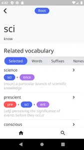 WordBranch -Prefix/Root/Suffix screenshot 1