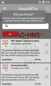 frequENTcy  - AAO–HNS screenshot 1