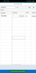 SCM Goods Receipt screenshot 1