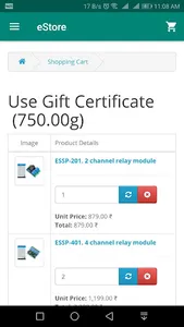 eStore screenshot 2