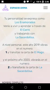 Espacio AMMA (Tarot, Astrologí screenshot 4