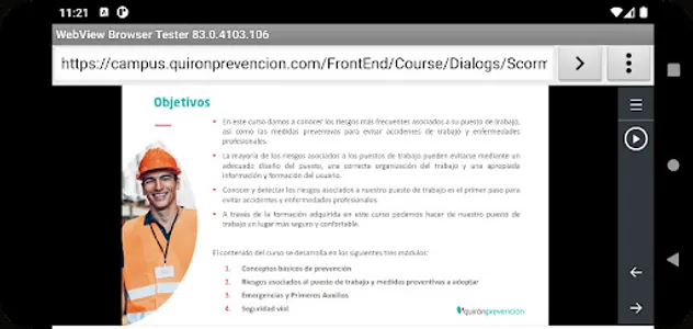 Formación Quirónprevención screenshot 2