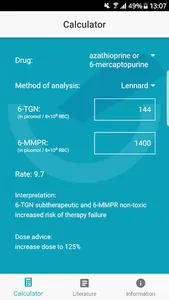 Thiopurine Calculator EN screenshot 0
