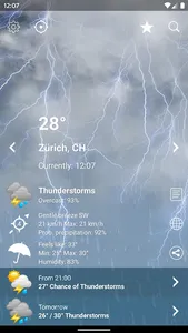 Weather Switzerland XL PRO screenshot 1