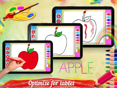 Drawing populer fruits for kid screenshot 1